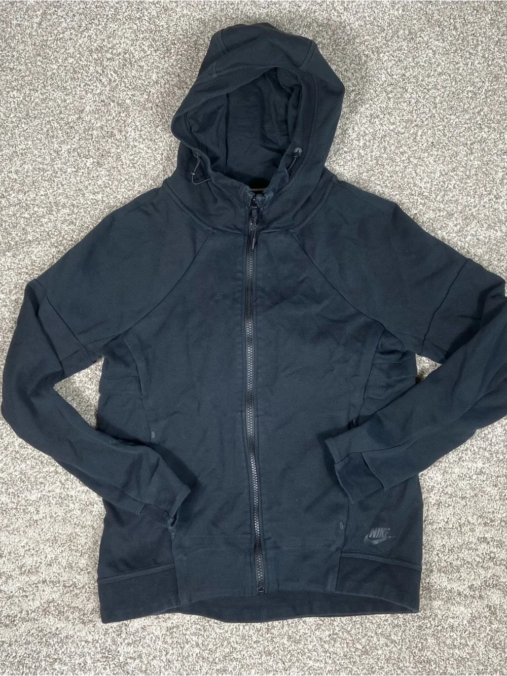 Nike Tech Hoodie Womens Small Black Full Zip Fleece Sweatshirt Hoody Gym